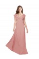 Flutter Sleeves Bliss Pink Criss Cross Back A-Line V-Neck Bridesmaid Dress / Evening Dress Maidstone