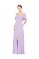 Sleeveless Lilac Low Back A-Line Off the Shoulder Bridesmaid Dress Maidstone