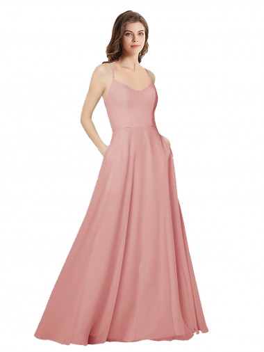 Sleeveless Bliss Pink Criss Cross Open Back A-Line Strapless Bridesmaid Dress Maidstone
