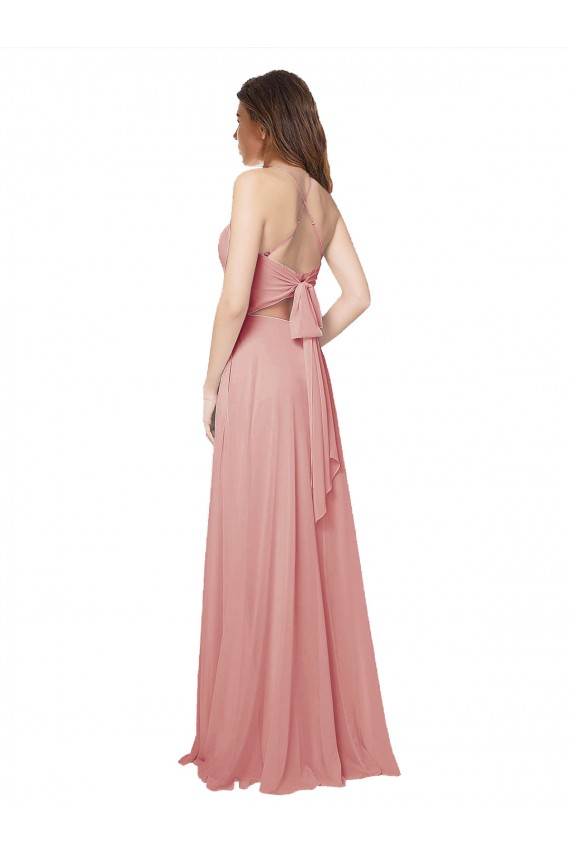 Sleeveless Bliss Pink Criss Cross Open Back A-Line Strapless Bridesmaid Dress Maidstone