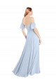 Flutter Sleeves Light Sky Blue V-Back A-Line Off the Shoulder Formal Dress / Bridesmaid Dress Maidstone