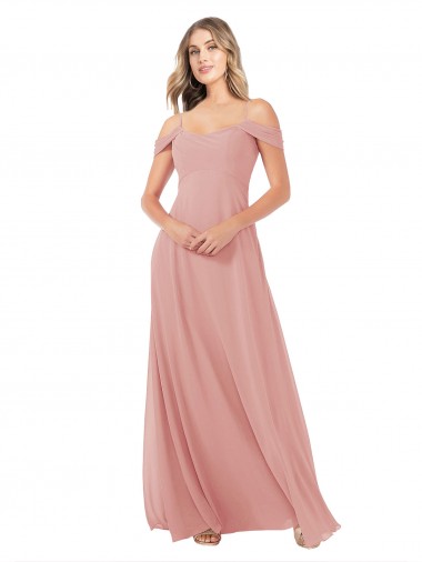 Sleeveless Bliss Pink A-Line Off the Shoulder Bridal Party Dress Maidstone