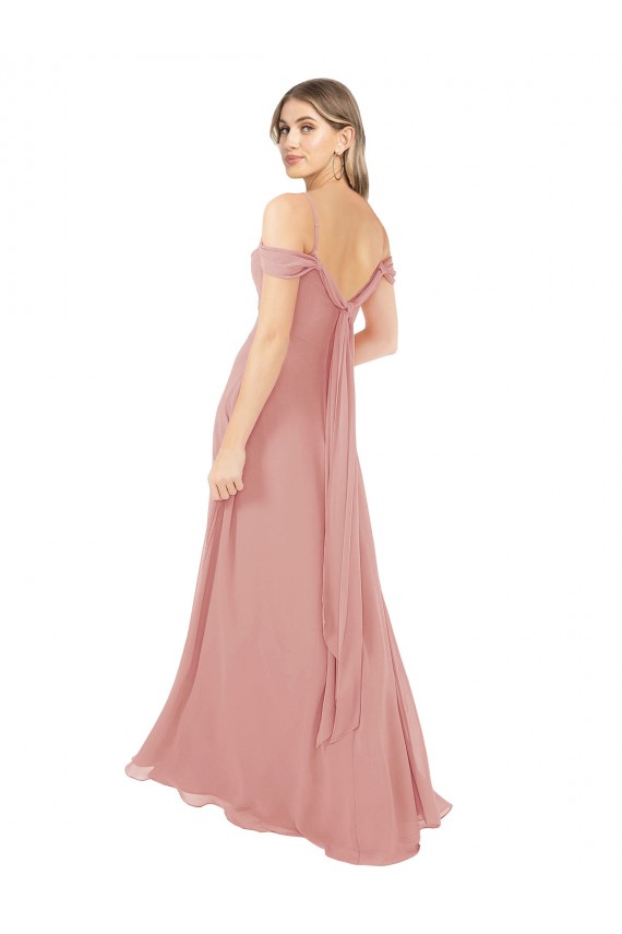 Sleeveless Bliss Pink A-Line Off the Shoulder Bridal Party Dress Maidstone