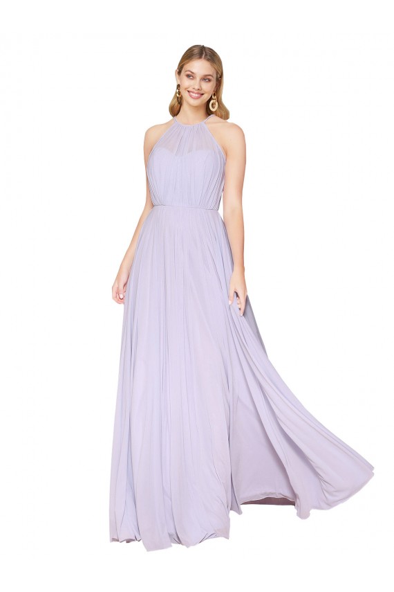 Sleeveless Lilac A-Line Halter Neck Formal Evening Gown / Prom Dress / Bridesmaid Dress Maidstone