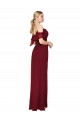 Cold Shoulder Burgundy V-Back Trumpet Off the Shoulder Formal Evening Gown / Prom Dress / Bridesmaid Dress Maidstone