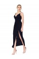 Sleeveless Dark Navy V-Back Mermaid Soft Chiffon V-Neck Formal Evening Gown / Prom Dress / Bridesmaid Dress Maidstone