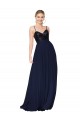 Sleeveless Dark Navy A-Line Spaghetti Straps Semi Formal Evening Dress / Prom Dress / Bridesmaid Dress Maidstone