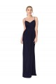 Sleeveless Dark Navy V-Back Mermaid Spaghetti Straps Bridesmaid Dress / Formal Dress Maidstone