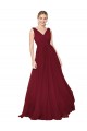 Sleeveless Burgundy V-Back A-Line V-Neck Formal Dress / Bridesmaid Dress Maidstone