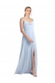 Sleeveless Light Sky Blue V-Back A-Line Spaghetti Straps Bridesmaid Dress / Evening Gowns Maidstone