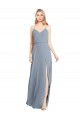 Sleeveless Dusty Blue Open Back A-Line Off the Shoulder Bridesmaid Gowns Maidstone