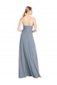 Sleeveless Dusty Blue Open Back A-Line Off the Shoulder Bridesmaid Gowns Maidstone