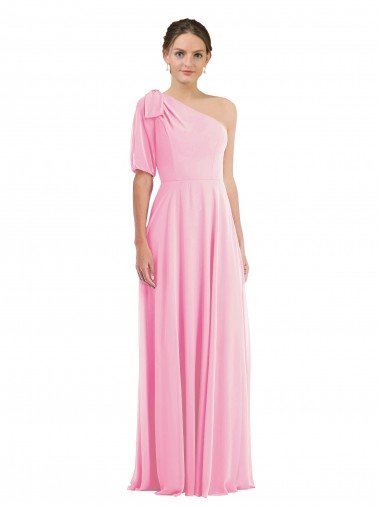 Sleeveless Barely Pink Trumpet One Shoulder Semi Formal Evening Dress / Bridesmaid Dress Maidstone
