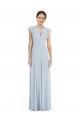 Flutter Sleeves Sea Glass V-Back A-Line Bateau Neck Formal Evening Gown / Bridesmaid Dress Maidstone