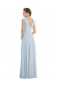 Flutter Sleeves Sea Glass V-Back A-Line Bateau Neck Formal Evening Gown / Bridesmaid Dress Maidstone