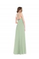 Sleeveless Sage Criss Cross Back A-Line Scoop Neck Semi Formal Evening Dress / Bridesmaid Dress Maidstone