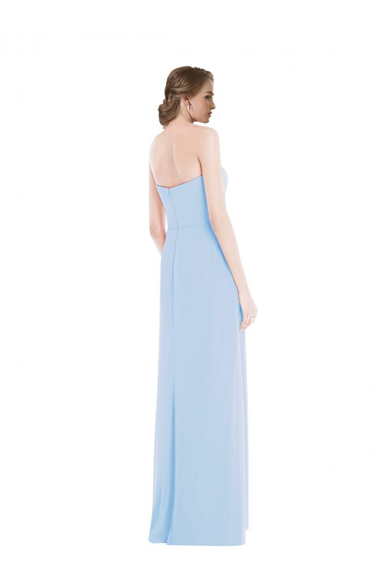 Sleeveless Light Sky Blue A-Line Soft Chiffon Sweetheart Formal Dress / Bridesmaid Dress Maidstone