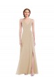 Sleeveless Champagne Criss Cross Back A-Line V-Neck Semi Formal Evening Dress / Bridesmaid Dress Maidstone