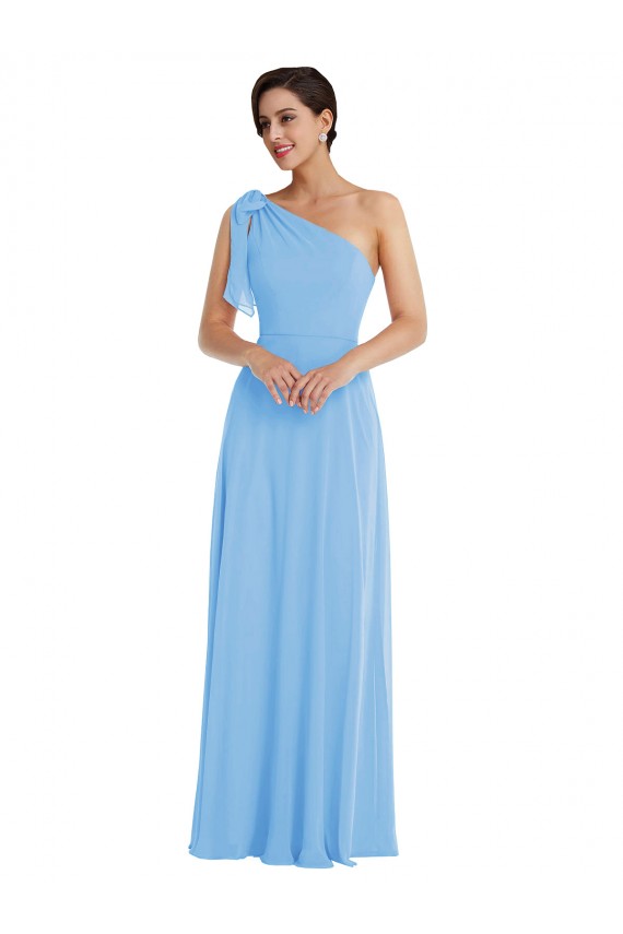 Sleeveless Periwinkle Trumpet One Shoulder Semi Formal Evening Dress / Bridesmaid Dress Maidstone