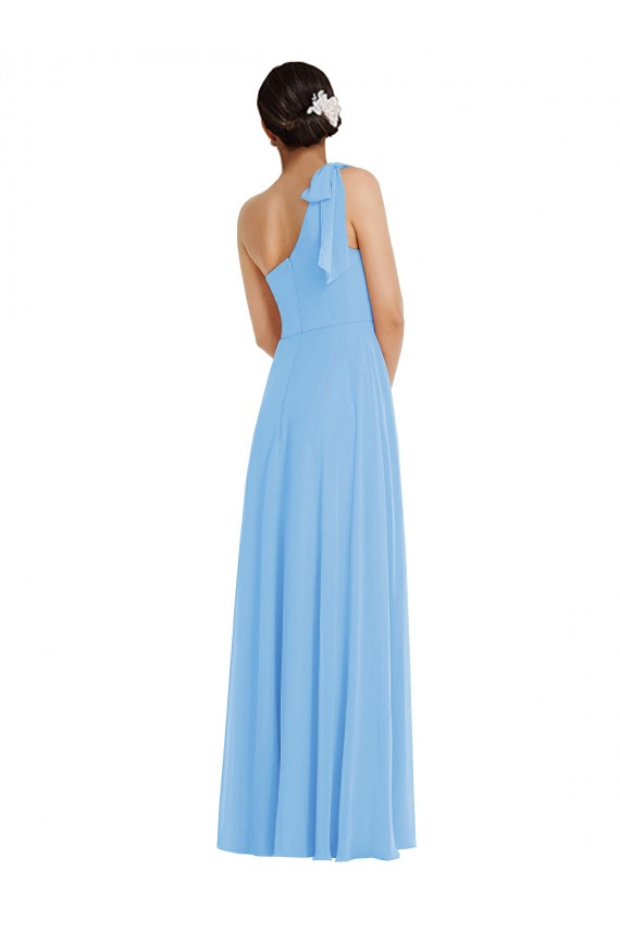 Sleeveless Periwinkle Trumpet One Shoulder Semi Formal Evening Dress / Bridesmaid Dress Maidstone