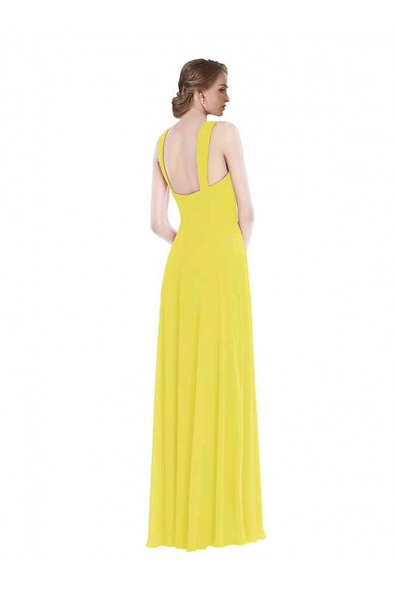 Sleeveless Yellow A-Line Spaghetti Straps Semi Formal Evening Dress / Bridesmaid Dress Maidstone