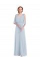 Half Sleeves Sea Glass A-Line V-Neck Evening Gown / Bridesmaid Dress Maidstone