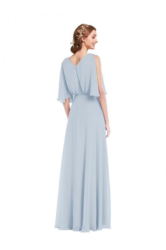 Half Sleeves Sea Glass A-Line V-Neck Evening Gown / Bridesmaid Dress Maidstone