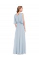 Half Sleeves Sea Glass A-Line V-Neck Evening Gown / Bridesmaid Dress Maidstone