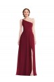 Sleeveless Burgundy A-Line One Shoulder Semi Formal Evening Dress / Bridesmaid Dress Maidstone