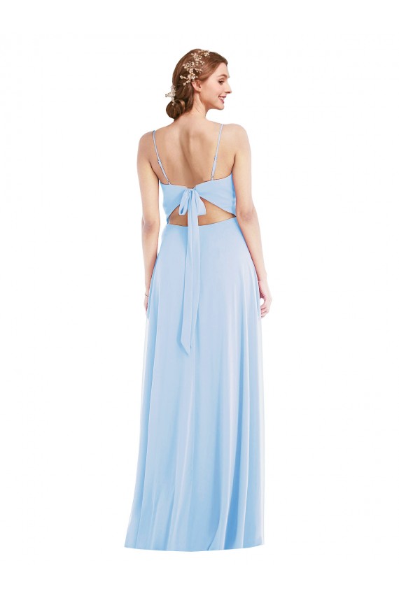 Sleeveless Light Sky Blue A-Line Spaghetti Straps Formal Evening Gown / Bridesmaid Dress Maidstone