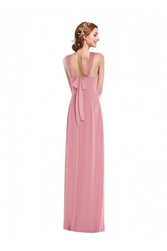 Sleeveless Skin Pink Open Back A-Line Halter Neck Semi Formal Evening Dress / Bridesmaid Dress Maidstone