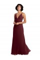 Sleeveless Burgundy Gold V-Back A-Line V-Neck Bridesmaid Dress / Formal Dress Maidstone