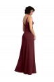 Sleeveless Burgundy Gold V-Back A-Line V-Neck Bridesmaid Dress / Formal Dress Maidstone