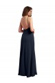 Sleeveless Dark Navy Open Back A-Line Spaghetti Straps Evening Dress / Bridesmaid Dress Maidstone