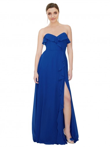 Sleeveless Royal Blue A-Line Sweetheart Bridesmaid Dress Maidstone