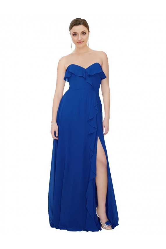 Sleeveless Royal Blue A-Line Sweetheart Bridesmaid Dress Maidstone