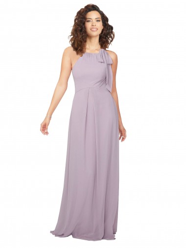 Sleeveless Pink Glow Keyhole Back A-Line Halter Neck Bridesmaid Dress / Evening Dress Maidstone
