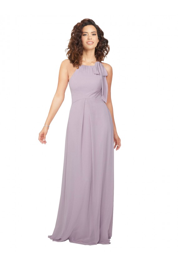Sleeveless Pink Glow Keyhole Back A-Line Halter Neck Bridesmaid Dress / Evening Dress Maidstone