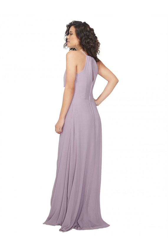 Sleeveless Pink Glow Keyhole Back A-Line Halter Neck Bridesmaid Dress / Evening Dress Maidstone