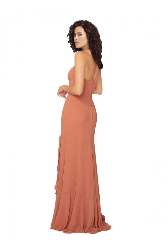Sleeveless Rosewood V-Back A-Line Square Neck Bridesmaid Dress Maidstone