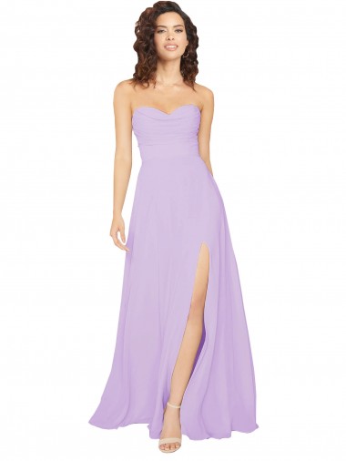 Sleeveless Lilac Low Back A-Line Sweetheart Bridesmaid Dress / Evening Dress Maidstone