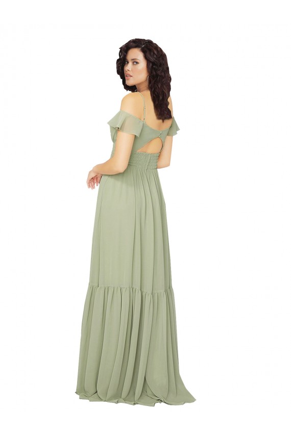 Cold Shoulder Saffron Keyhole Back A-Line V-Neck Bridesmaid Dress Maidstone