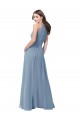 Sleeveless Dusty Blue A-Line Halter Neck Bridesmaid Formal Dress Maidstone