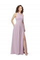 Sleeveless Pink Glow Keyhole Back A-Line Halter Neck Bridesmaid Dress Maidstone