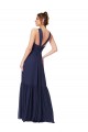 Sleeveless Dark Navy V-Back Chiffon V-Neck Formal Dress / Bridesmaid Dress Maidstone
