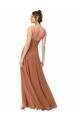 Sleeveless Rosewood Low Back A-Line Cowl Neck Bridesmaid Dress Maidstone
