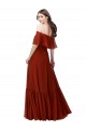 Short Flutter Sleeves Red A-Line Off the Shoulder Bridesmaid Dress Maidstone