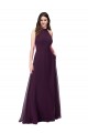 Sleeveless Grape Keyhole Back A-Line Halter Neck Bridesmaid Dress Maidstone