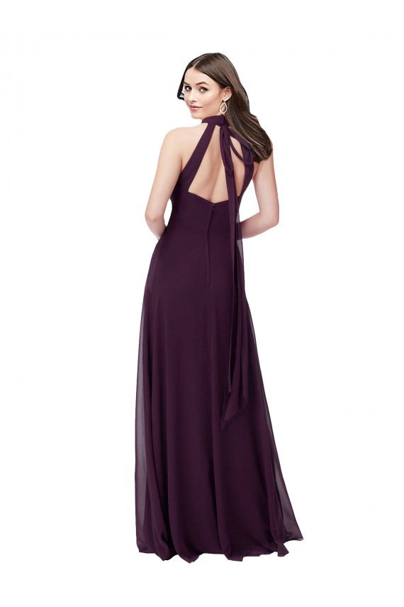 Sleeveless Grape Keyhole Back A-Line Halter Neck Bridesmaid Dress Maidstone