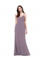 Sleeveless Dark Lavender Criss Cross Open Back Column Sweetheart Formal Evening Gown / Bridesmaid Dress Maidstone